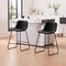 Ferpit Set Of 2 Faux Leather Bar Stools With Backrest 24-Inch And 30-Inch Seat Height Options Modern Counter And Bar